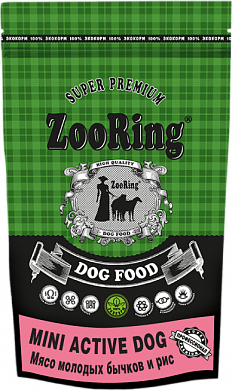 ZooRing MINI ACTIVE DOG Мясо молодых бычков и рис