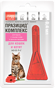Празицид-комплекс капли на холку для кошек и котят менее 4 кг пипетка 0,4 мл 