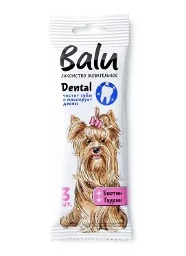BALU Жевательное лакомство Dental для собак мелких пород c Биотином и Таурином, 36гр