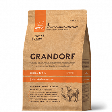 Grandorf  Junior Medium&Maxi Lamb&Turkey, 10кг