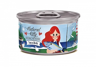PETTRIC (Петрик)  Natural Kitty Тунец  в бульоне ж/б 80гр