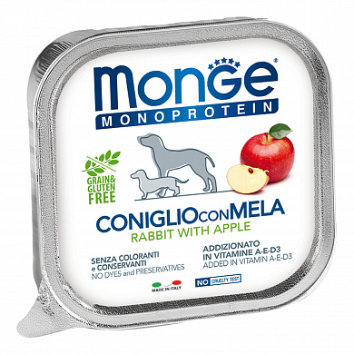 Monge Dog Monoprotein Solo(паштет кролик с яблоком)