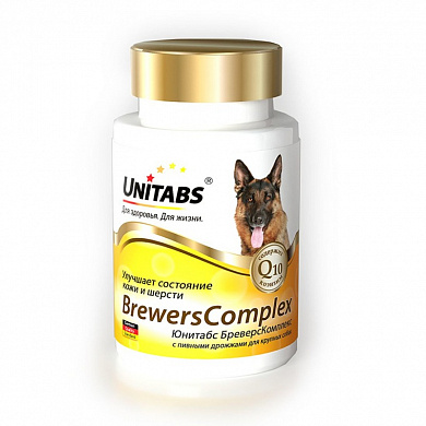 UNITABS BrewersComplex с Q10 для крупных собак, 100 таб.