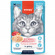 Wanpy Cat  для кошек тунец и креветки в собственному соку