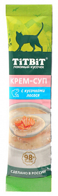 TitBit Крем-суп для кошек с кусочками лосося10гр