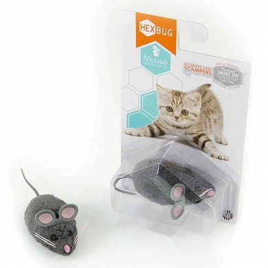 HEXBUG "Мышка Грей", серая, 6.5х4х2.8смИгрушка для кошек интерактивная, микроробот 