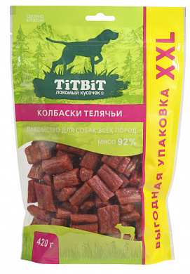 TiTBiTКолбаски телячьи для собак всех пород 420 г - XXL 