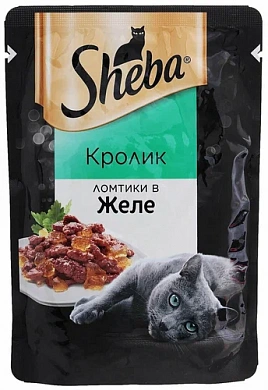 Sheba Ломтики в желе Кролик , пауч 75гр