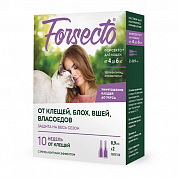 Forsecto капли от блох и клещей для кошек 4-6кг,2пипетки/уп