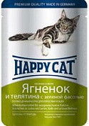 Happy Cat Ягненок/телятина/фасоль, пауч