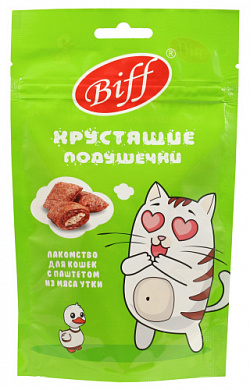TitBit Хрустящие подушечки Biff для кошек с паштетом из утки