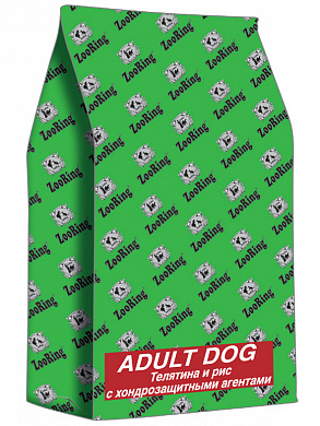 ZooRing Adult Dog для взрослых собак с хондропротекторами Телятина& Рис