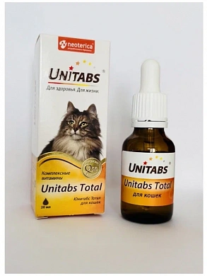 UNITABS Жидкие витамины Тотал для кошек 20 мл