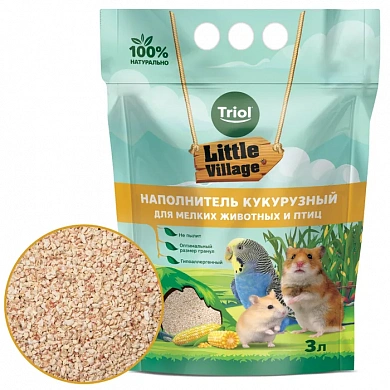 Triol Little Village Наполнитель для мелких животных и птиц кукурузный,3л