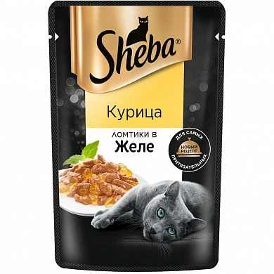 Sheba Ломтики в желе Курица , пауч 75гр