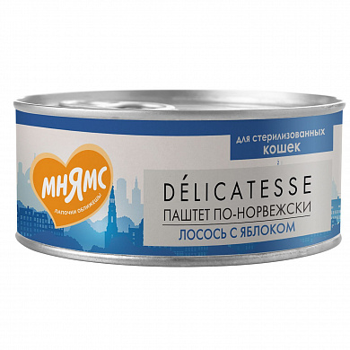 Мнямс Delicatesse Лосаось с яблоком Паштет по-норвежски,100гр