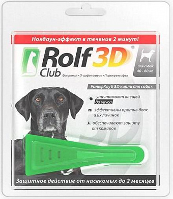 Экопром  Rolf Club Капли на холку для собак весом от 40 до 60 кг от блох, клещей и комаров, 1 пипетка