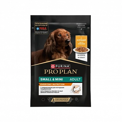 Pro Plan для взрослых собак для мелких пород с курицей, в соусе, 85 г