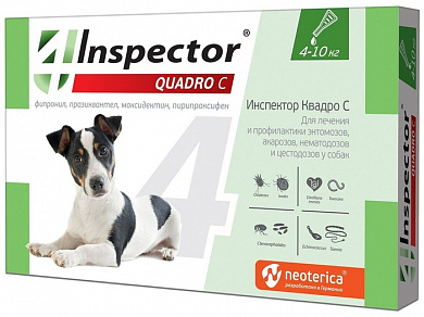  INSPECTOR QUADRO капли на холку для собак 4-10