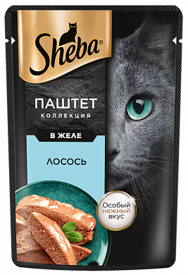 Sheba Нежный паштет в желе Лосось, пауч 75гр