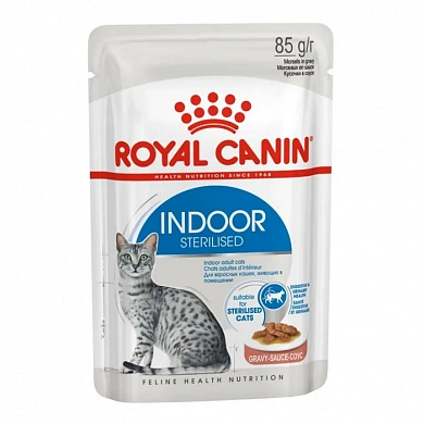 Royal Canin Indoor Steriliset кусочки в соусе,85гр