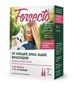 Forsecto капли от блох и клещей для собак 2,5-5кг,2пипетки/уп